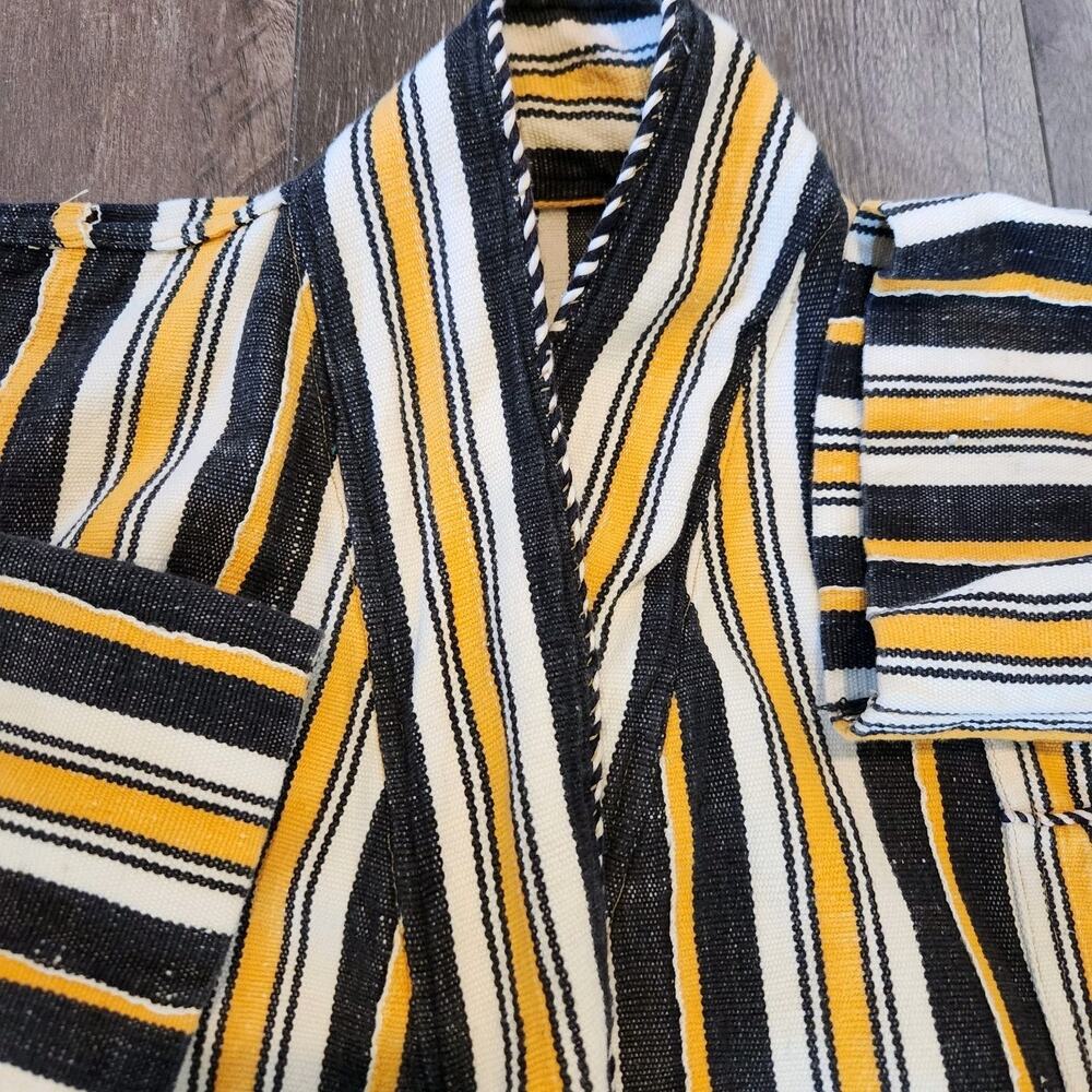 Rare Vintage Hand Woven Men's Robe Ethnic Loungewear Bathrobe READ TIE MISSING